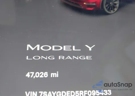 2024 Tesla Model Y Long Range Dual Motor All-Wheel Drive/Rwd from USA, damaged, VIN 7SAYGDED5RF095433